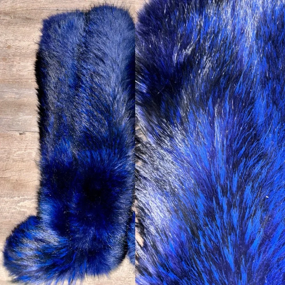 💙🖤💜 Thigh High REAL Fur Boots – Ultra Soft, One of a Kind Statement Piece - 8